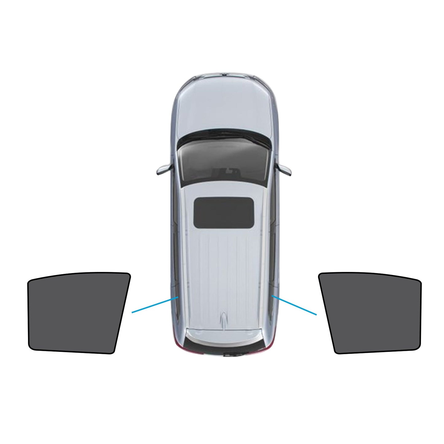2x Triangular Window Magnetic Mesh Sunshades Suitable For Kia Carnival YP Series