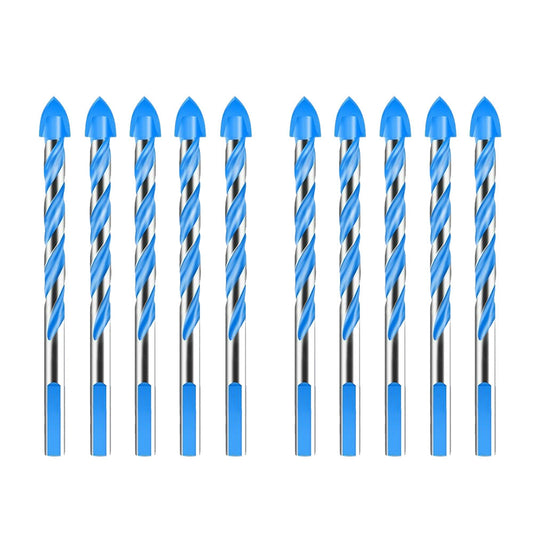 10x 6mm Tungsten Carbide Drill Bit Set Suitable For Porcelain Tile, Concrete, Brick & Glass