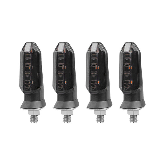 4x Motorcycle LED Turn Signal Indicators Suitable For Bikes – Amber, Universal Fitment