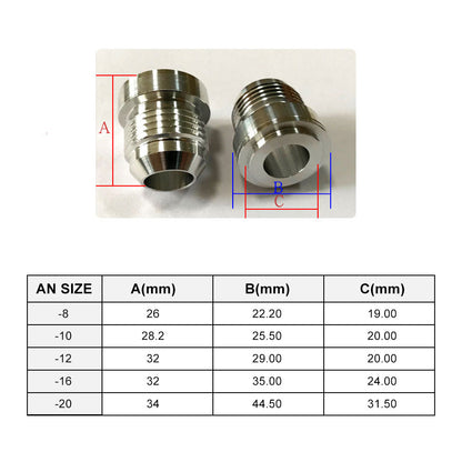 2x AN10 Male Aluminium Weld-On JIC Bungs Suitable For -10AN Fitting JXSS032-10-A