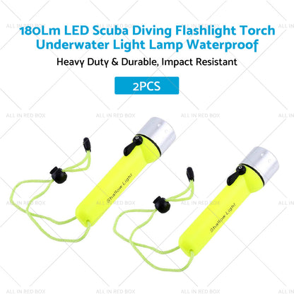 2x Waterproof Bright LED Scuba Diving Underwater Flashlight Torch Light Lamp Suitable For Diving & Outdoor Use