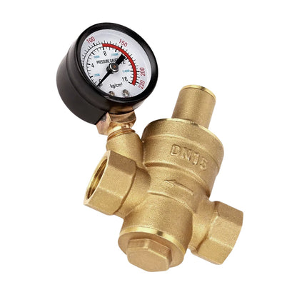 Brass Adjustable Water Pressure Reducing Valve with Gauge DN15 / DN20 / DN25