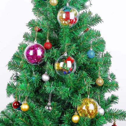 10pcs 8cm & 10cm Christmas Balls Xmas Tree Ornament Decorations Plastic Bubbles