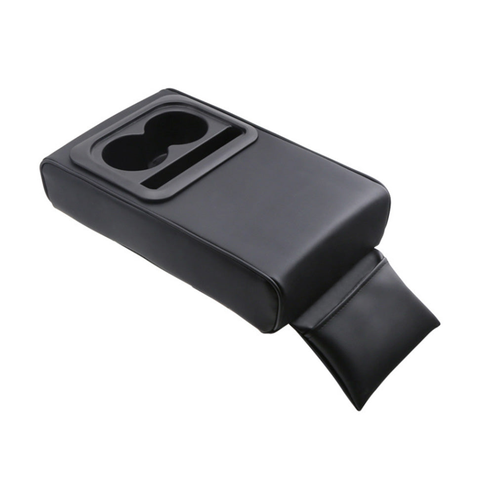 Center Console Leather Armrest Support Elbow Rest Extender Organizer Cup Holder.