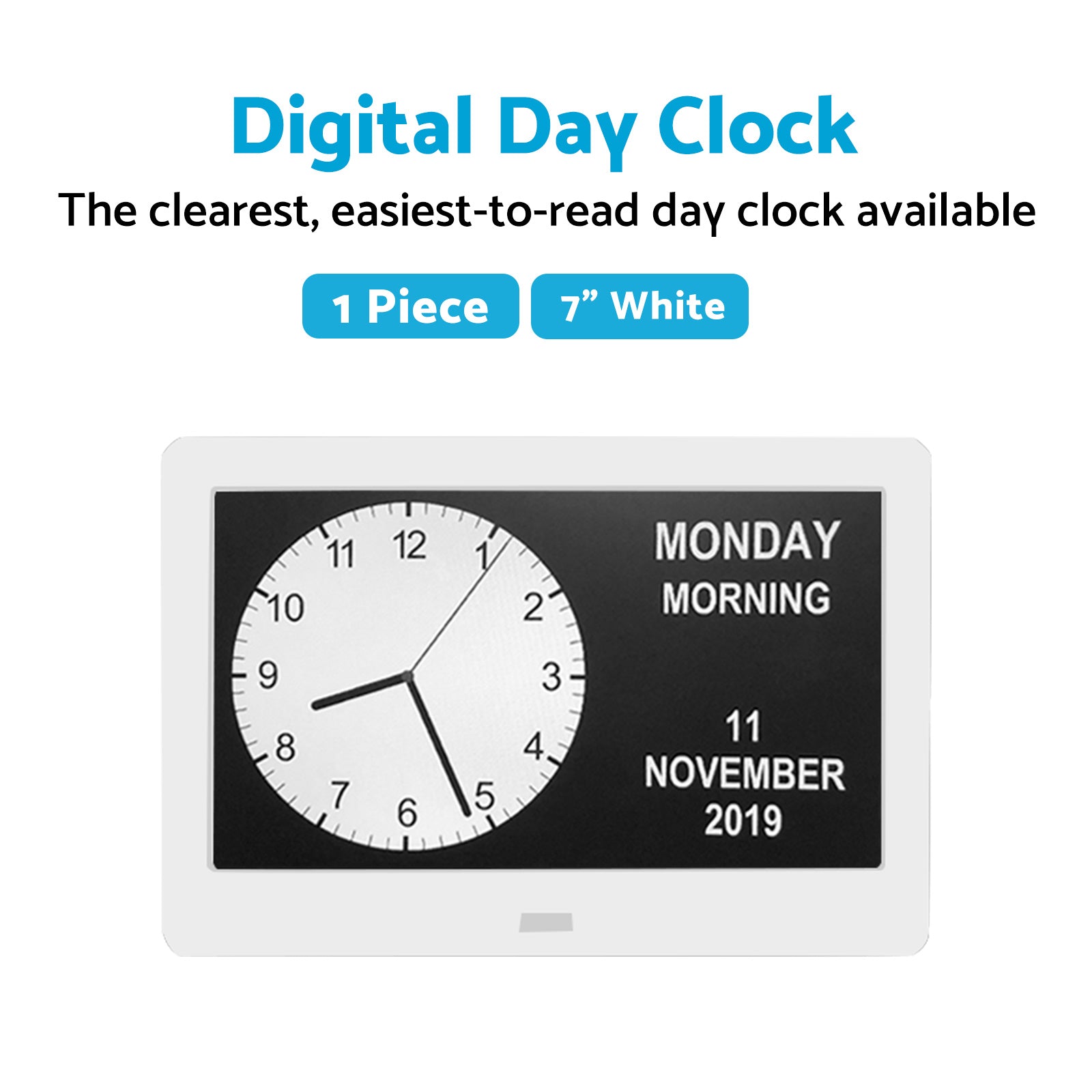 LED Large Digital Day Clock 7  Calendar Dementia Date Week Month Year Time Wall.