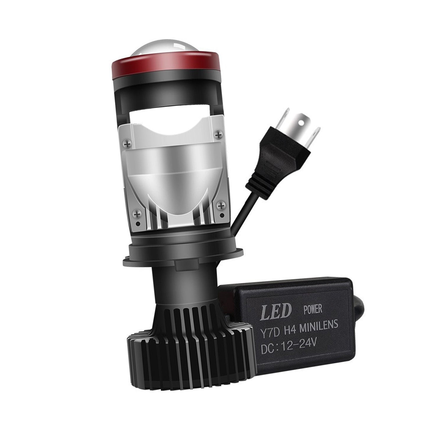 2x H4 Y7D Bi-LED Mini Lens Car Headlight Lamps 6000K Suitable For Universal Vehicles