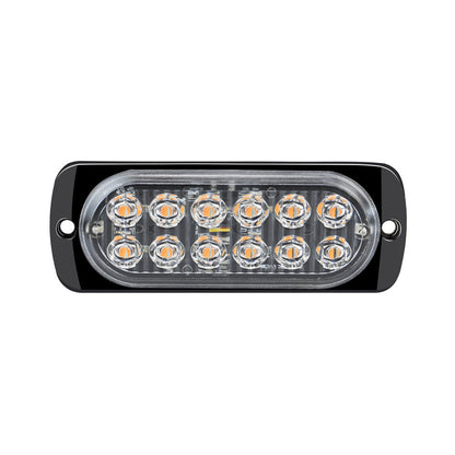 12 LED Strobe Light Emergency Warning Beacon White Amber 12V/24V