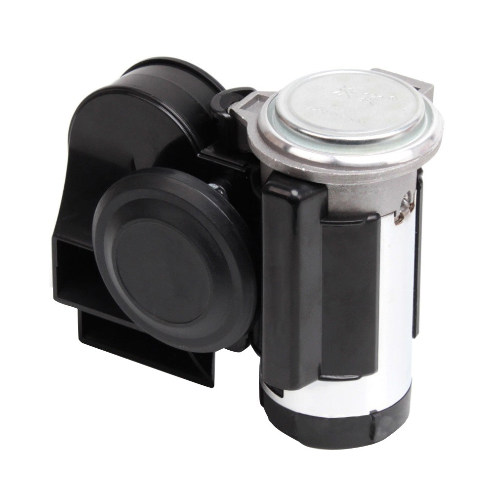 1x Nautilus Compact Motorcycle Air Horn Black 139dB 12V Loud.
