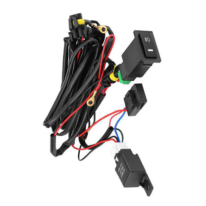 Harness Kit 12V Car LED Fog Light On Off Switch Wiring Harness Fuse Relay Kit.