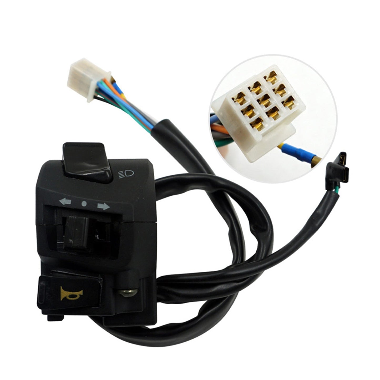 Motorcycle Handlebar Headlight Control Switch Turn On/Off Light Indicator