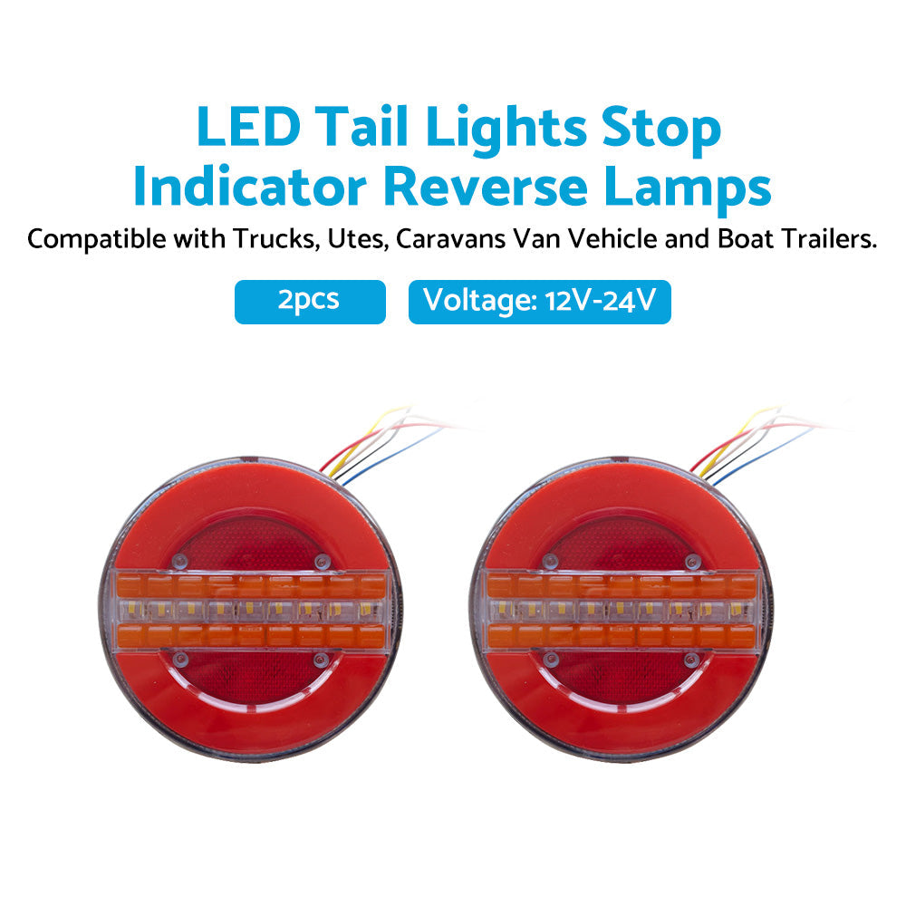 2x LED Tail Lights Stop Indicator Reverse Lamps Suitable For Trailer Truck Ute.