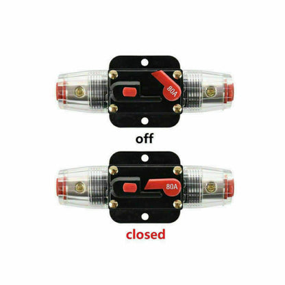 2 PCS AMP Circuit Breaker Dual Battery IP67 Waterproof 12V 24V Fuse Manual Reset.