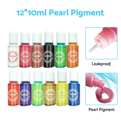 Pigment Glitter Ink Pearl Powder Pellet Epoxy Resin Colour Coating Craft Art DIY.