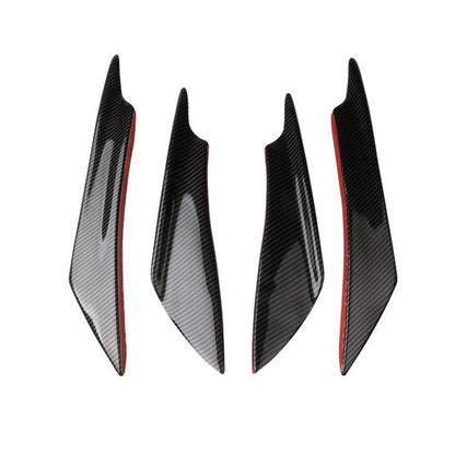 4x Carbon Fiber Bumper Fin Canard Splitter Diffuser Valence Spoiler Lip.