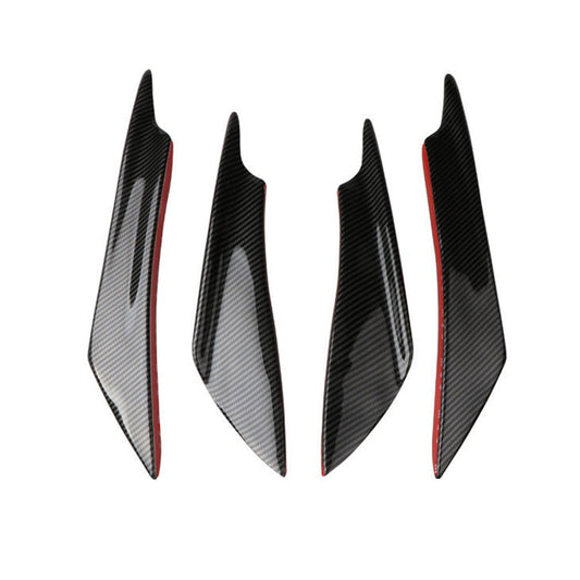 4x Carbon Fiber Bumper Fin Canard Splitter Diffuser Valence Spoiler Lip.