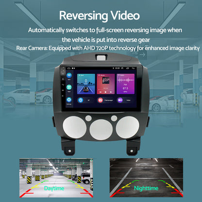 Android 13 Head Unit 9'' Apple CarPlay Bluetooth Suitable for Mazda 2