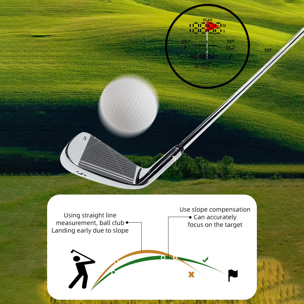 7X Laser Golf Rangefinder Slope 1200 Yards USB Rechargeable