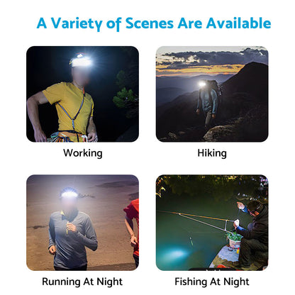 230 Angle LED Headlamp Rechargeable Super Bright Head Torch Headlight Suitable For Outdoor Use.