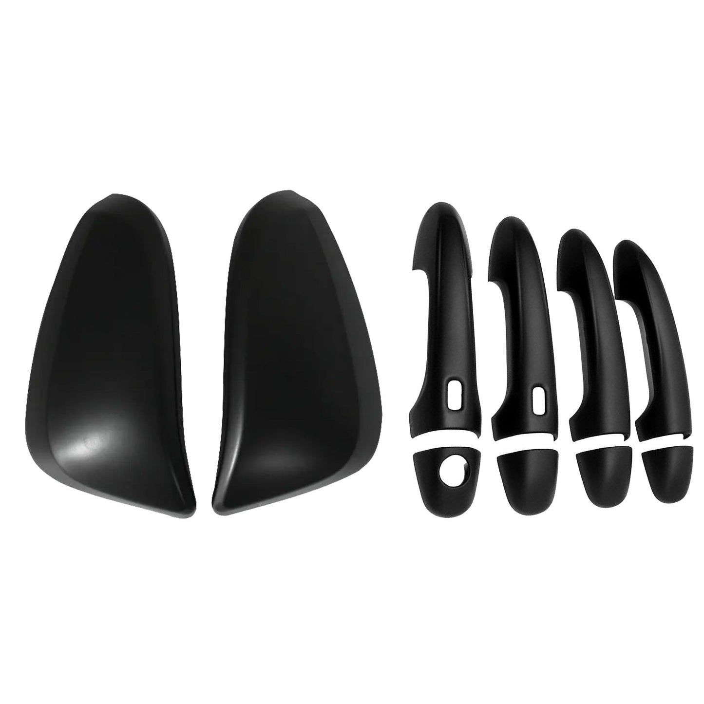 Black Mirror Covers & Door Handles Kit Suitable For Toyota Hilux 2015-2023