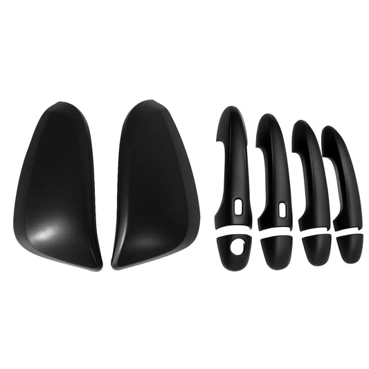Black Mirror Covers & Door Handles Kit Suitable For Toyota Hilux 2015-2023