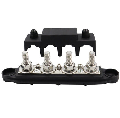 2x M8 4-Post 250A DC 48V Bus Bar Power Distribution Box Suitable for Heavy Duty