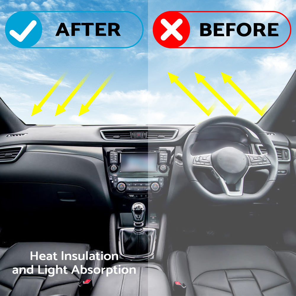 Non-Slip Dash Mat Suitable For Nissan Qashqai J11 2014-2022 SUV Dashboard Cover Black.