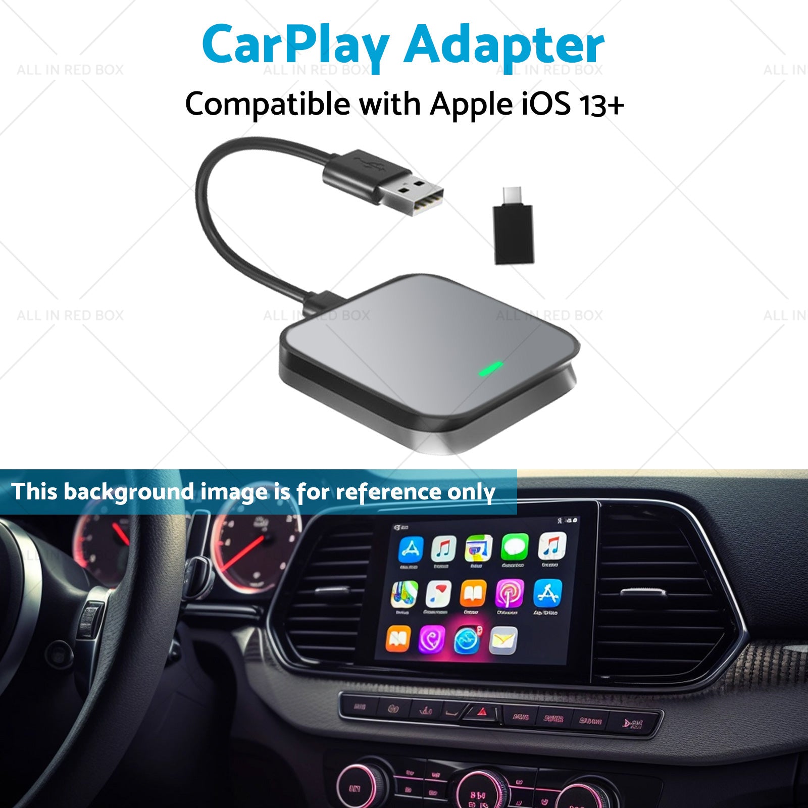 Gray Bluetooth USB Wireless Receiver Suitable For Apple CarPlay Adapter.