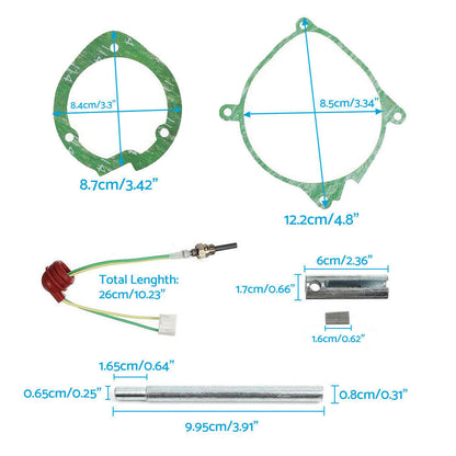 7x Car Air Diesel Gasket and Ceramic Glow Plug Kit Suitable For Chinese Diesel Heater 2KW.