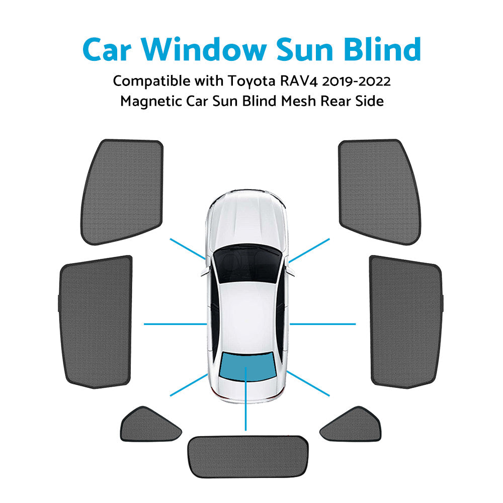 Magnetic Rear and Side Window Sun Shade Mesh Suitable For Toyota RAV4 2019-2023.