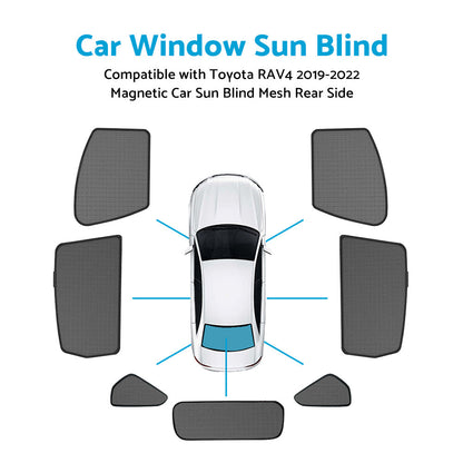 Magnetic Rear and Side Window Sun Shade Mesh Suitable For Toyota RAV4 2019-2023.