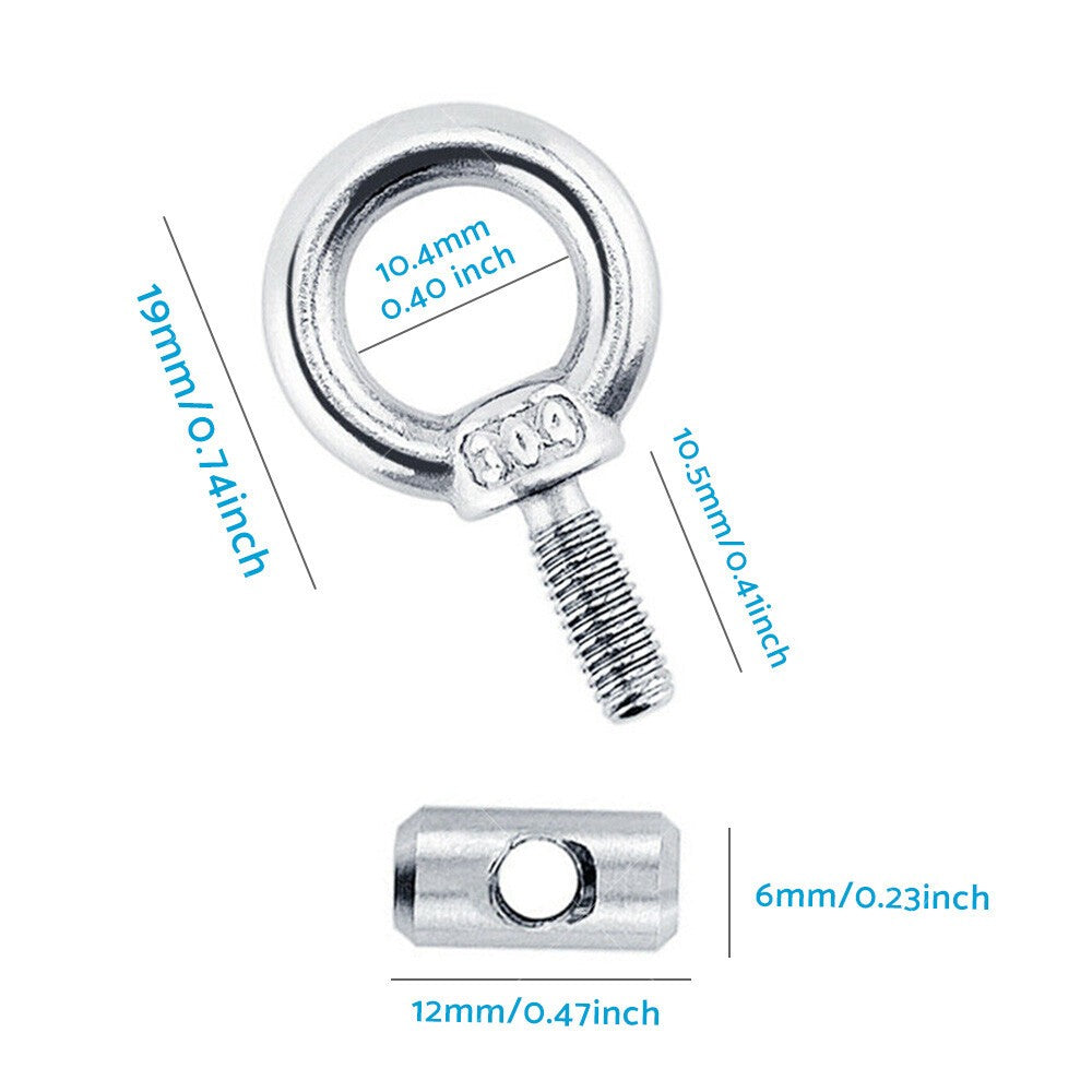 4 PCS Awning Rail Stoppers Rail Track Screws for Boat RV Caravan Stainless Steel.