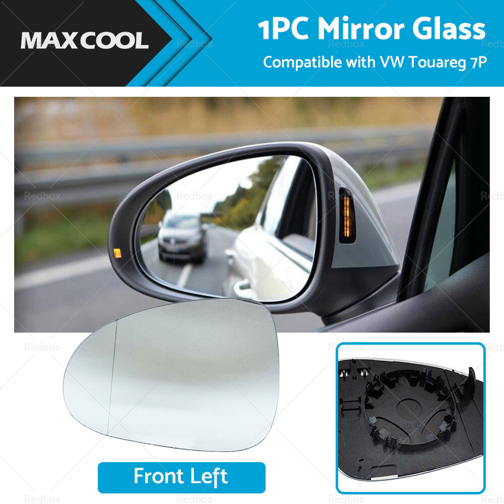 Left Heated Convex Mirror Glass Suitable for VW Touareg 7P