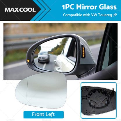 Left Heated Convex Mirror Glass Suitable for VW Touareg 7P