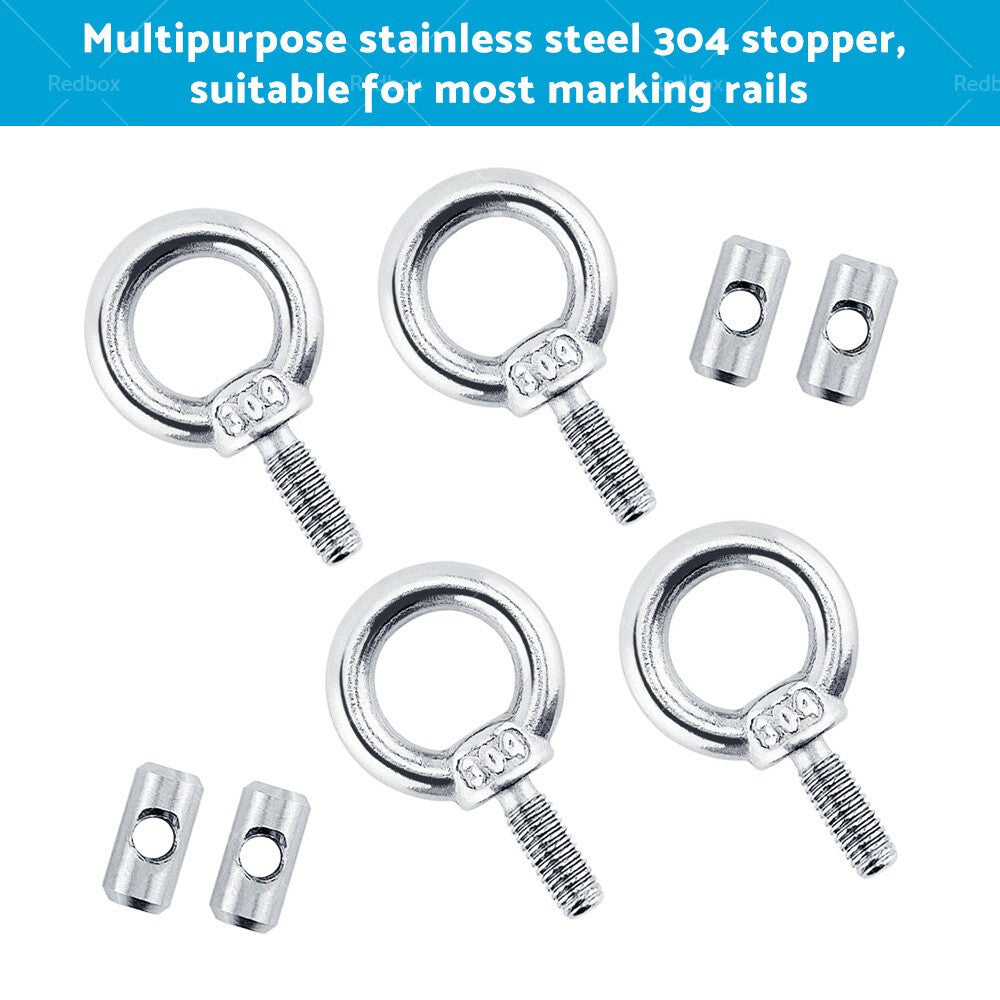 4 PCS Awning Rail Stoppers Rail Track Screws for Boat RV Caravan Stainless Steel.
