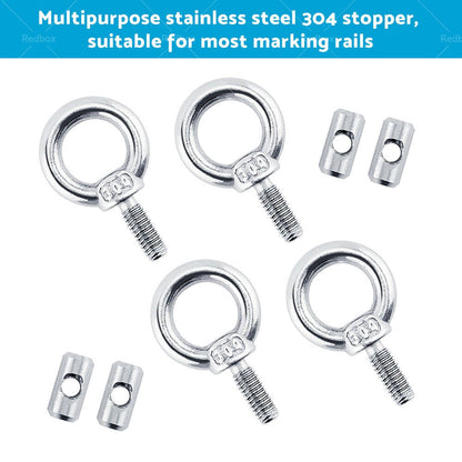 4 PCS Awning Rail Stoppers Rail Track Screws for Boat RV Caravan Stainless Steel.