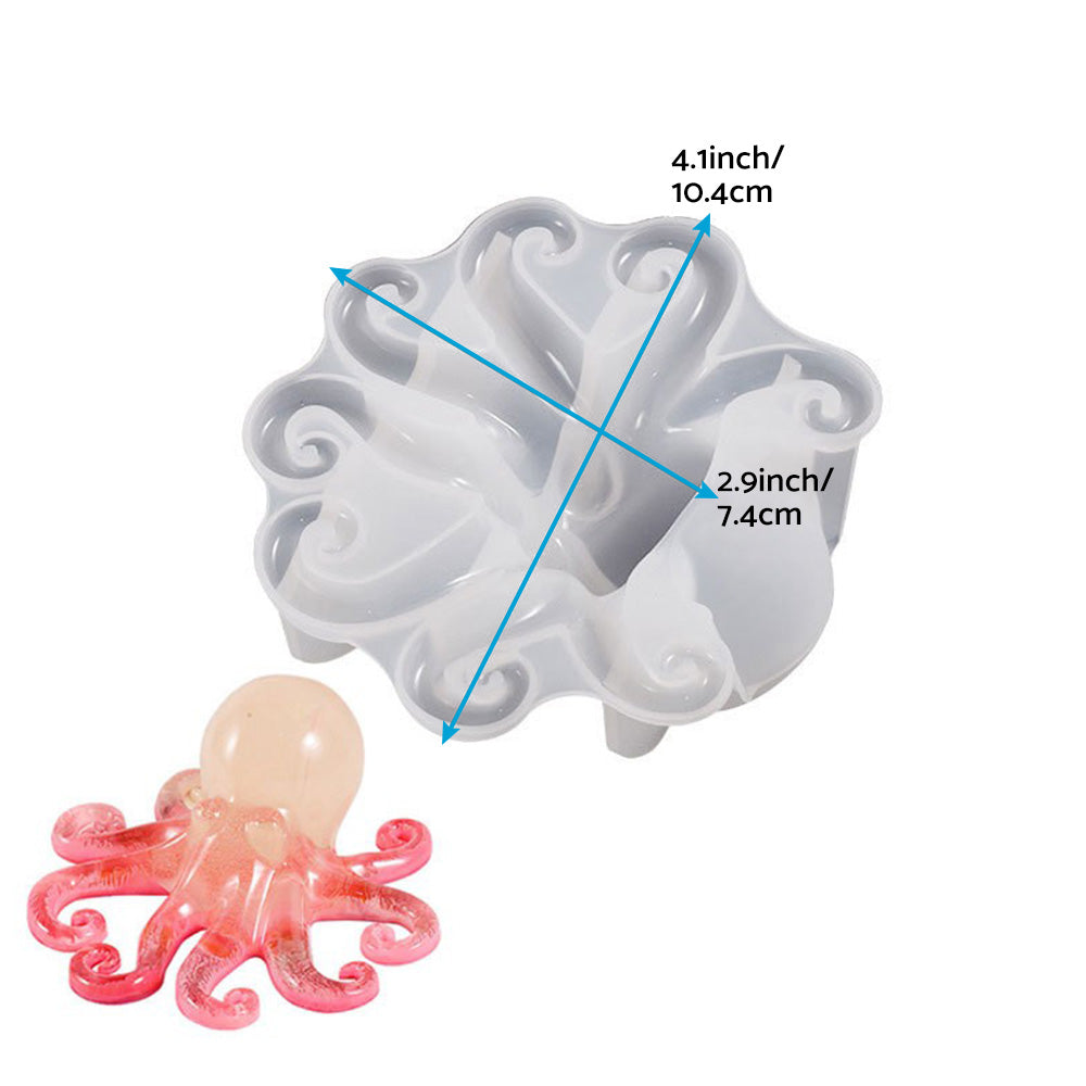 ?2PCS Octopus Mold Silicone Epoxy Resin Casting Mould 3D Sea Animal Display Mold.