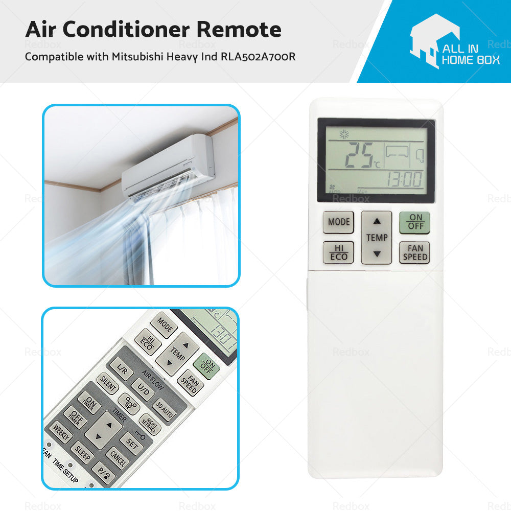 A or C Air Conditioner Remote Control RLA502A700B Suitable for Mitsubishi Heavy Ind.