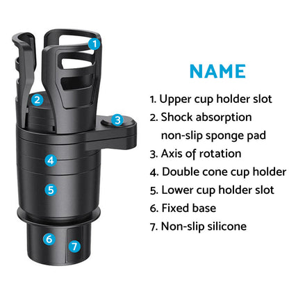 4-in-1 Adjustable Car Cup Holder Expander Tray Suitable for Universal Models