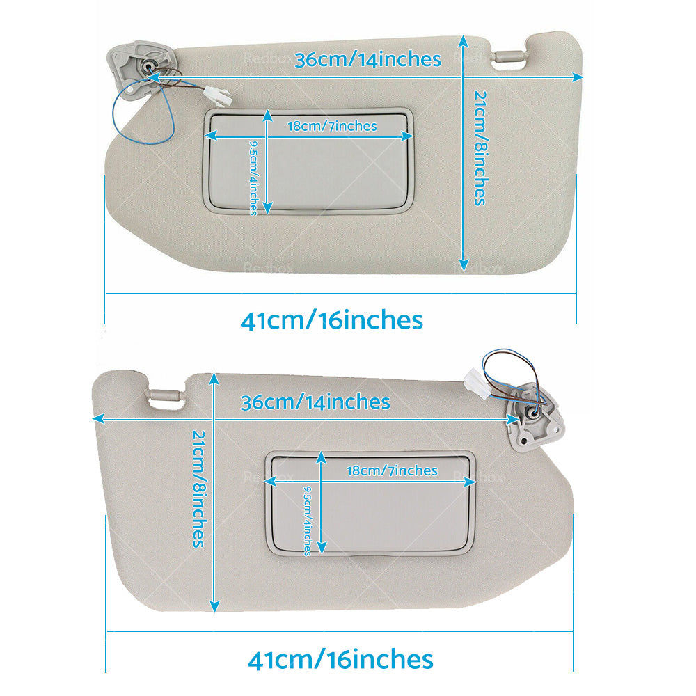 Right & Left Interior Sun Visor Shade Grey Suitable For Nissan Pathfinder R52 2013-2018.