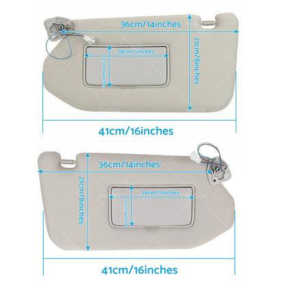 Right & Left Interior Sun Visor Shade Grey Suitable For Nissan Pathfinder R52 2013-2018.