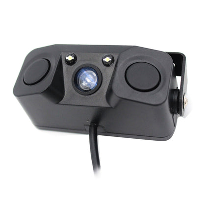 170° 3-in-1 Car Reverse Rear View Camera with Backup Radar Parking Sensor Suitable for Universal Fit.