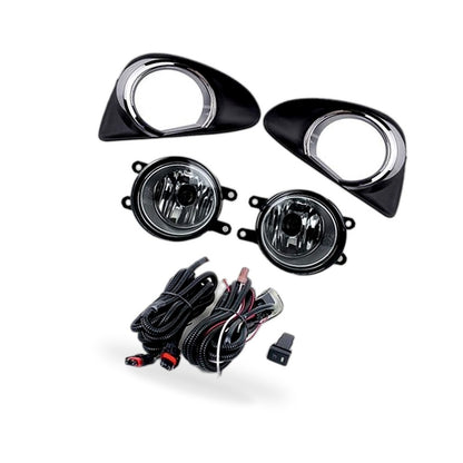 Fog Light Cover with LED Lens Suitable for Toyota Yaris Vios 2013-2014 Chrome - BD1