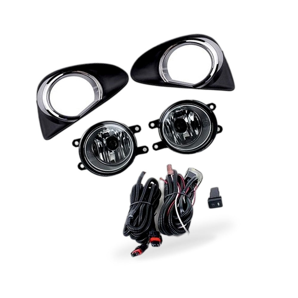 Fog Light Cover with LED Lens Suitable for Toyota Yaris Vios 2013-2014 Chrome - BD2