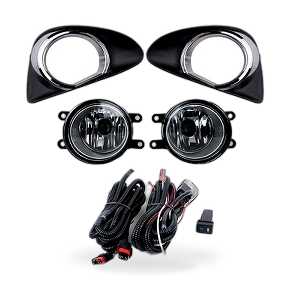 Fog Light Cover with LED Lens Suitable for Toyota Yaris Vios 2013-2014 Chrome - ZT2