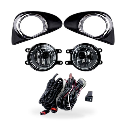 Fog Light Cover with LED Lens Suitable for Toyota Yaris Vios 2013-2014 Chrome - ZT2