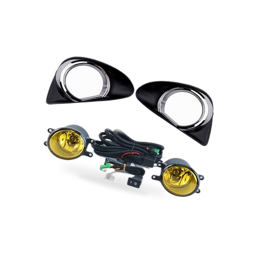 Fog Light Cover with LED DRL Suitable for Toyota Yaris Vios 2013-2014 Chrome - BD1