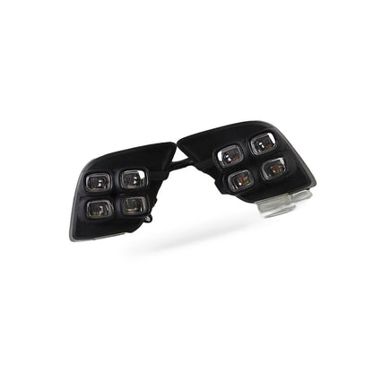 LED DRL Fog Light Frame Suitable for Toyota Hilux Revo 2015-2017 4-Eye White - BD2