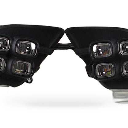 LED DRL Fog Light Frame Suitable for Toyota Hilux Revo 2015-2017 4-Eye White - XQ1