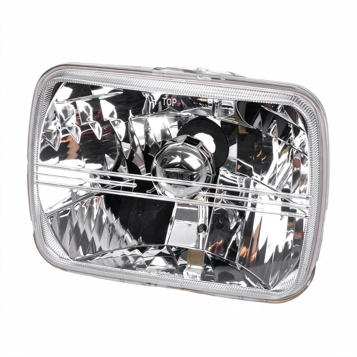 7 Inch Square Head Light Diamond Look Plastic Lens Suitable for Jeep Wrangler CJ - BD2