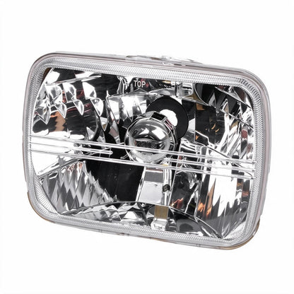7 Inch Square Head Light Diamond Look Plastic Lens Suitable for Jeep Wrangler CJ - BD2
